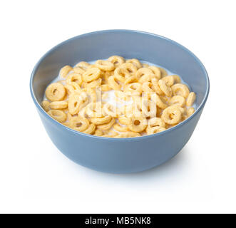 sweet corn rings in milk on white isolated background Stock Photo