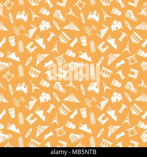 Landmarks seamless pattern Stock Vector