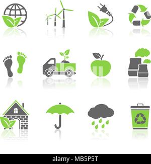 Ecology Icons Set. Vector illustration Stock Vector