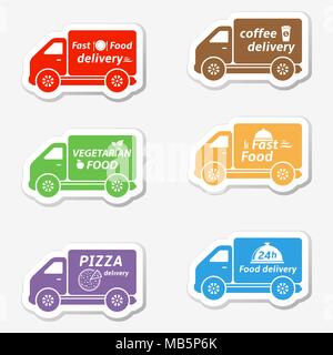 Fast food delivery truck stickers Stock Vector Image & Art - Alamy