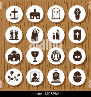 RIP icons set Stock Vector