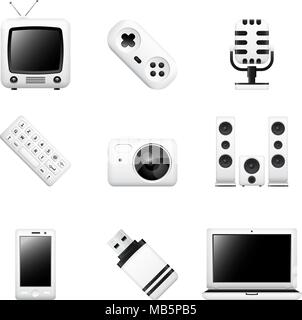 Computers and electronic devices icons Stock Vector