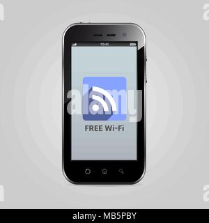 Smartphone with Wifi internet icon Stock Vector