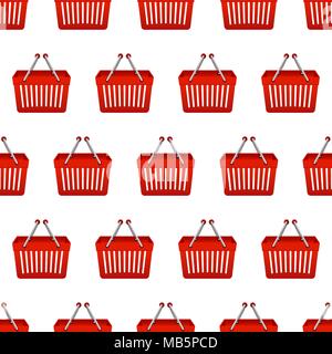 Shopping basket seamless pattern Stock Vector