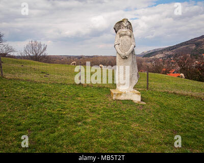 Statue of a woman near the Devin castle, Bratislava, Slovakia. Stock Photo