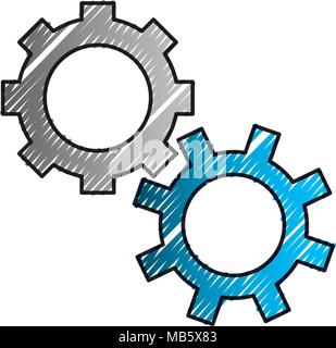 gears mechanical cogwheel work icon Stock Vector