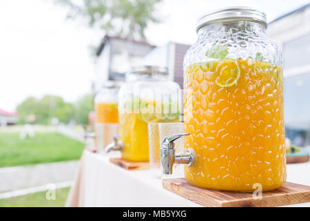 https://l450v.alamy.com/450v/mb5yxg/glass-bank-of-lemonade-with-sliced-citrus-fruits-on-a-buffet-table-summer-party-outdoor-detox-mb5yxg.jpg