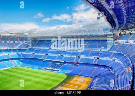 View Santiago Bernabeu football stadium on March 24, 2018 in Madrid, Spain. Stock Photo