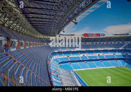 View Santiago Bernabeu football stadium on March 24, 2018 in Madrid, Spain. Stock Photo