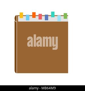 Knowledge base. Directory with bookmarks. Thick book Stock Vector