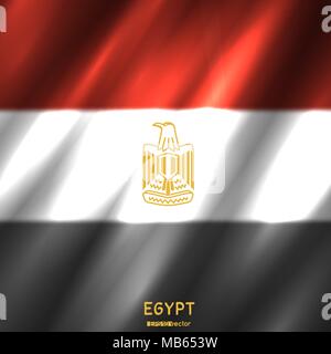 National Egypt flag background. Country Egyptian standard banner backdrop Stock Vector