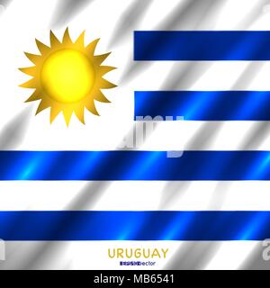 National Uruguay flag background. Country Egyptian standard banner backdrop Stock Vector