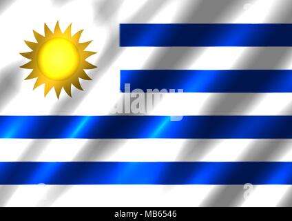 Uruguay flag background. Country Egyptian standard banner backdrop Stock Vector