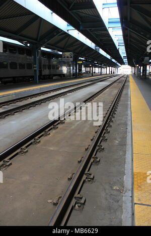 The Metra train parked at Ogilvie Train Station Stock Photo - Alamy