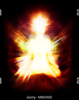 Glowing human energy body Qi energy emanations. Man as luminous being ...