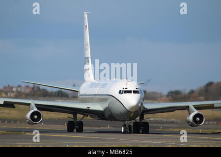 61-2670, a Boeing OC-135B Open Skies operated by the United States Air Force on the Open Skies agreement, at Prestwick Airport in Ayrshire. Stock Photo