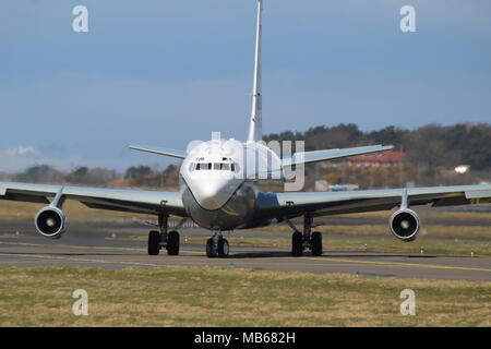 61-2670, a Boeing OC-135B Open Skies operated by the United States Air Force on the Open Skies agreement, at Prestwick Airport in Ayrshire. Stock Photo