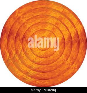 Concentric orange circles in mosaic - Illustration,  Orange button in mosaic style Stock Vector