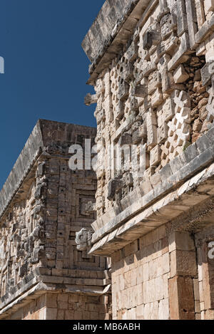Details of the maya puuc architecture style in the ruins of uxmal, mexico Stock Photo