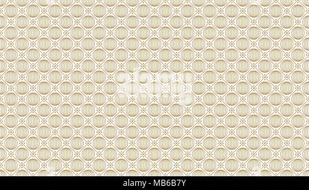 Golden geometric pattern, part 09. Seamless golden pattern with lines, spheres and rhombuses on the white background. Can use for wrapping paper, text Stock Vector