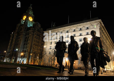 Beatles Statue in Liverpool Stock Photo