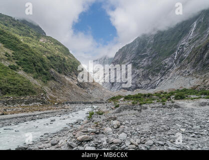 Franz Josef Glacier in Westland Tai Poutini National Park, South Island of New Zealand Stock Photo