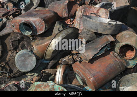 Metal trash for scrap Stock Photo