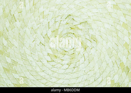 Rounded white and bright bamboo mat background surface Stock Photo