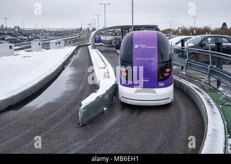 Hathrow Airport London. The Pod is a driverless vehicle that