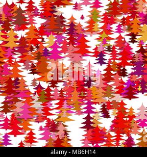 Seamless abstract stylized random pine tree background Stock Vector