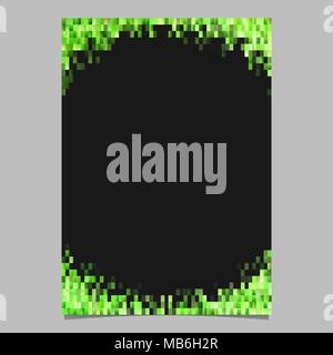 Abstract mosaic flyer template - stationery design from green rectangles Stock Vector