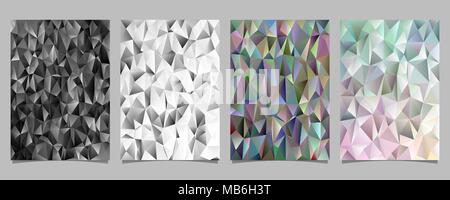 Geometrical abstract tiled triangle mosaic page template set - vector flyer background designs from triangles Stock Vector