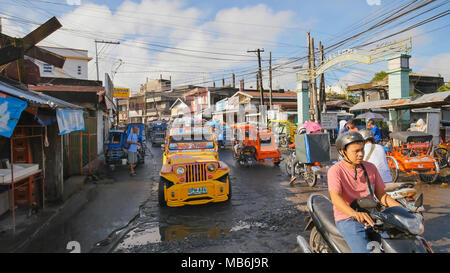 Legazpi, Philippines - January 5, 2018: Public transport at the street of Legazpi. Stock Photo