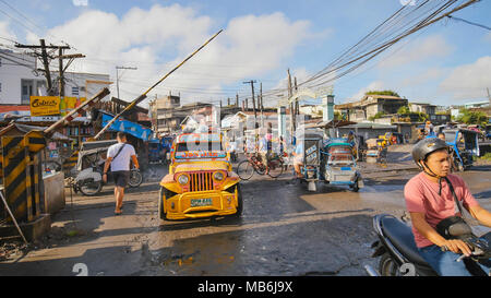 Legazpi, Philippines - January 5, 2018: Public transport at the street of Legazpi. Stock Photo