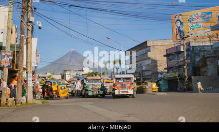 Legazpi, Philippines - January 5, 2018: Public transport at the street of Legazpi. Stock Photo