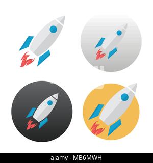 Rocket icon on white Stock Vector