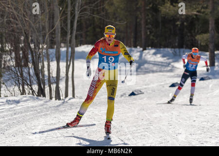 Norwegian skiing girls championship Stock Photo