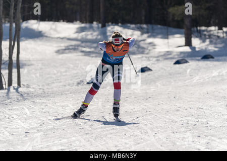 Norwegian skiing girls championship Stock Photo