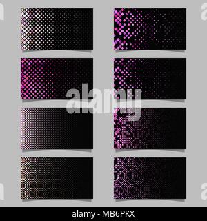 Geometric diagonal square mosaic pattern card template background set Stock Vector