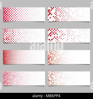 Abstract diagonal square mosaic pattern banner background set Stock Vector