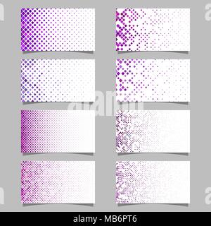 Geometric rounded square pattern business card template set Stock Vector
