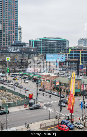 Aerial view of the tourist district in River North Stock Photo