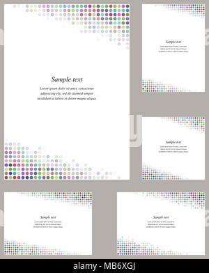 Multicolor page corner design template set Stock Vector