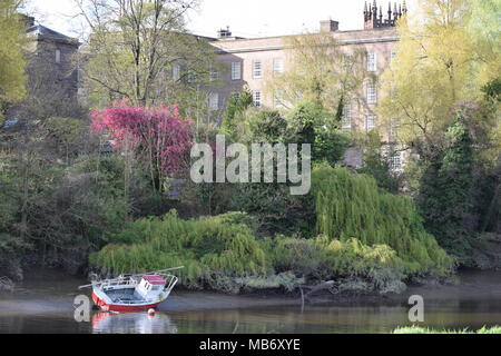 View of Chester University's Riverside campus from across the River Dee Stock Photo