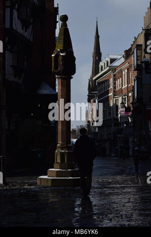 Chester's High Cross standing tall on a cold winters morning Stock Photo