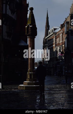 Chester's High Cross standing tall on a cold winters morning Stock Photo