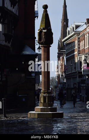 Chester's High Cross standing tall on a cold winters morning Stock Photo