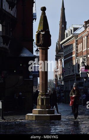 Chester's High Cross standing tall on a cold winters morning Stock Photo