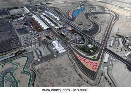 Aerial view of the Bahrain International Circuit. BIC. Car racing in ...