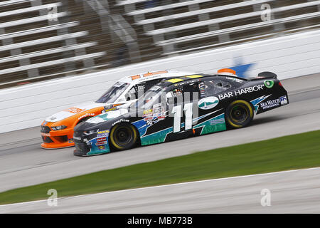 Ft. Worth, Texas, USA. 7th Apr, 2018. April 07, 2018 - Ft. Worth, Texas, USA: Ryan Truex (11) and Austin Cindric (12) battle for position during the My Bariatric Solutions 300 at Texas Motor Speedway in Ft. Worth, Texas. Credit: Chris Owens Asp Inc/ASP/ZUMA Wire/Alamy Live News Stock Photo